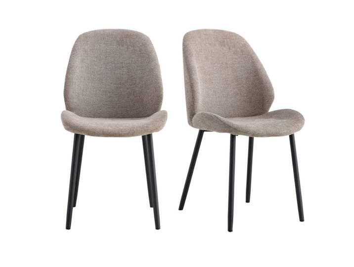 Chaise en tissu gris (x2)