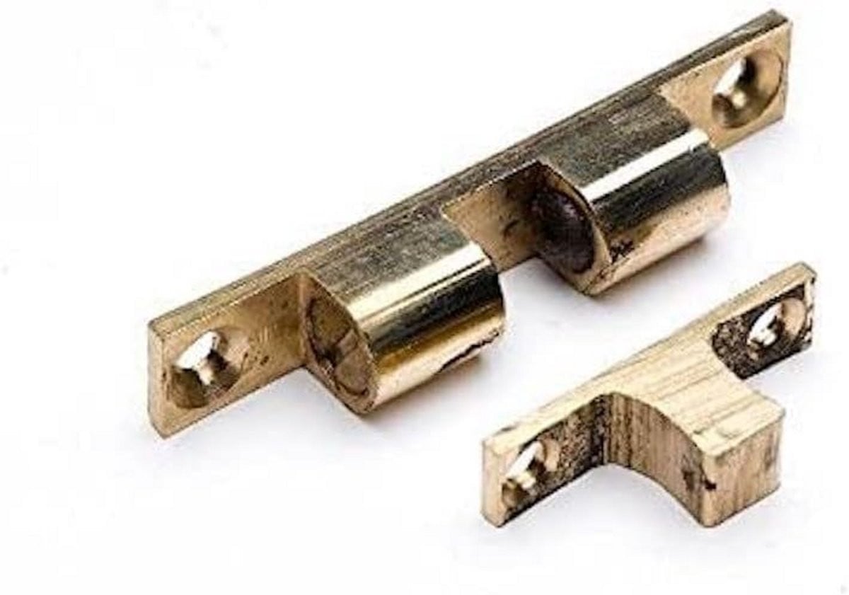 Set van 4 massieve messing dubbele kogelsnappers van 42 mm voor kastdeuren en meubels