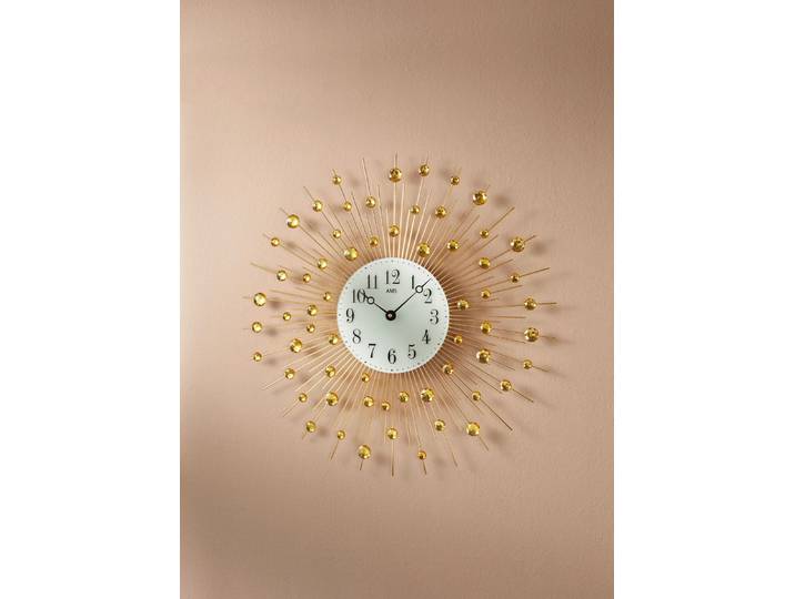 Wanduhr mit arabischen Ziffern, Gold