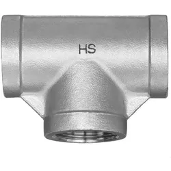 Hermann Schmidt Edelstahl-T-Stück 1/2" 90° Innengewinde/Innengewinde