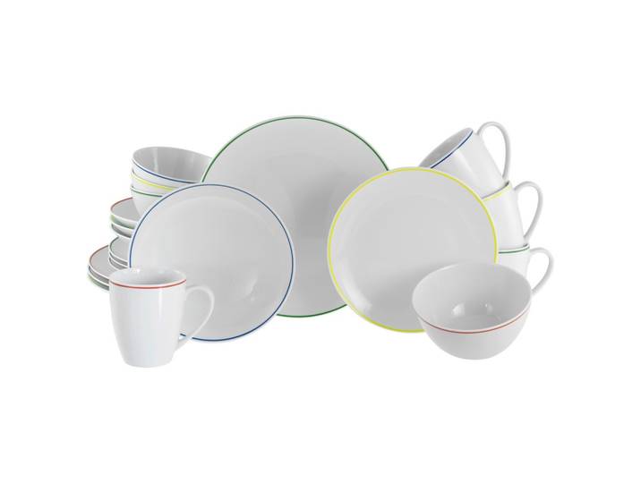 Kombiservice Luna Color Weiß/Multicolor, 20-teilig