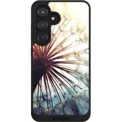 Nivocase Handyhülle für Samsung Galaxy S25 Hülle NIVOpure Case Schwarz Blumen Fotografie Pusteblume (Samsung Galaxy S25), Smartphone Hülle, Schwarz