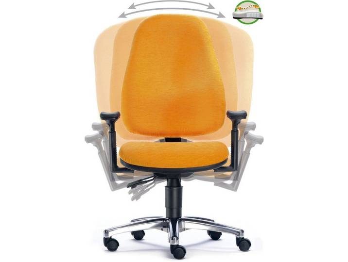 SITWELL STEIFENSAND AG Drehstuhl Bürodrehstuhl Lady Fitness m. Armlehne Alu-Fußkreuz gelb.