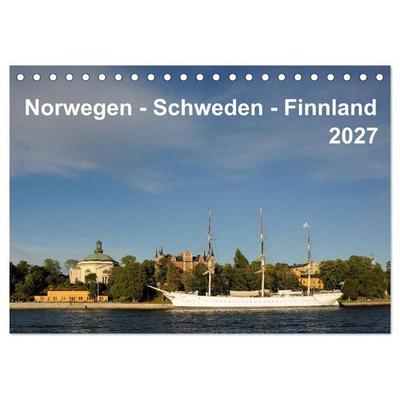 Norwegen - Schweden - Finnland (Tischkalender 2027 DIN A5 quer), CALVENDO Monatskalender