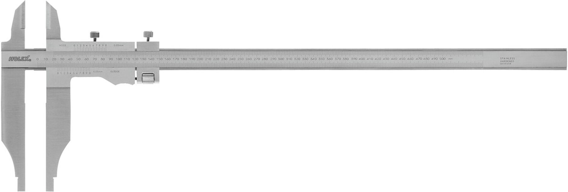 HOLEX Werkstatt-Messschieber mit parallaxfreier Ablesung und Feineinstellung 500 mm (415170 500)