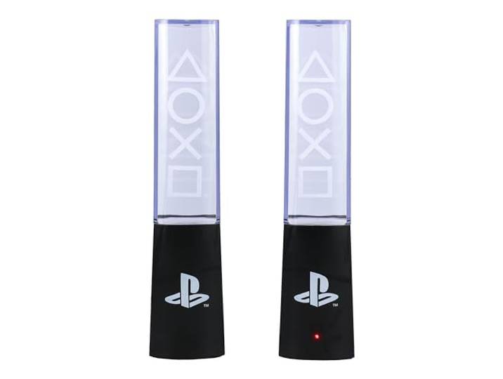 Paladone Playstation Vloeibare dansende lichten, twee klankgreactieve fonteinen (22 cm/8,7 inch), werkt via USB-kabel, speelkamerdecoratie en gaming-accessoires