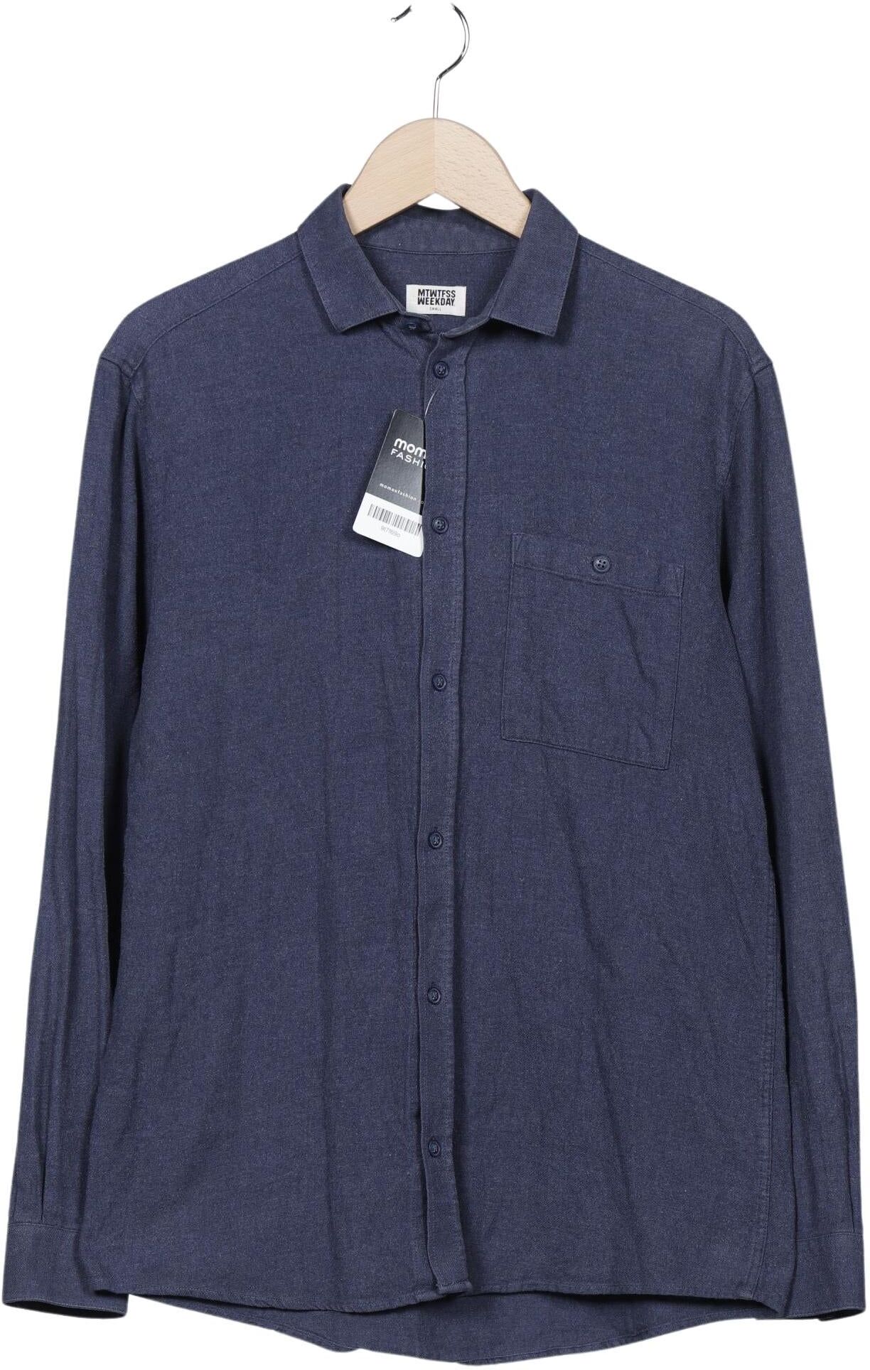 Weekday Herren Hemd, Marineblau, Gr. S, Baumwolle - Second Hand