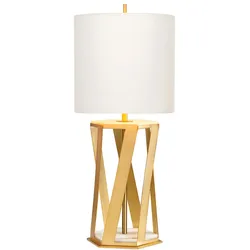 Tischleuchte Wohnzimmerlampe Flurlampe Schlafzimmerleuchte Messing Marmor H 87cm