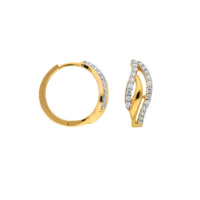 Paar Creolen ADELIA´S "Creolen Ohrringe 333 Gold ( 8K ) mit Zirkonia", silber, Ohrringe, Damen, Damen, Gold, Goldohrringe