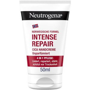 Neutrogena Handcreme Norwegische Intense Repair, parfümfrei, Glycerin und CICA, für sehr trockene und juckende Haut, 50 ml