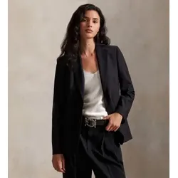 Polo Ralph Lauren für Damen. 211907268002 Amerikanische Jacke aus Wolle und schwarzem Elastan (34), Lässig, Klassisch