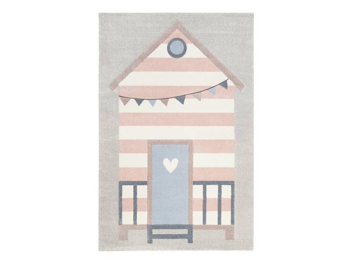 Sigikid Kinderteppich Sea Castle, Rosa, Hellgrau, Strand, rechteckig, 200x290 cmes Vertrauen - Oeko-Tex®, für Fußbodenheizung geeignet, in verschiedenen Größen erhältlich, Hausstauballergiker Fasern thermofixiert (heatset), pflegeleicht, strapazierfähig, Teppiche & Böden, Teppiche, Teppich Kinderzimmer