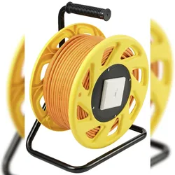 Renkforce RJ45 Netzwerk Kabeltrommel CAT 7a S/FTP 50.00 m Orange Rund