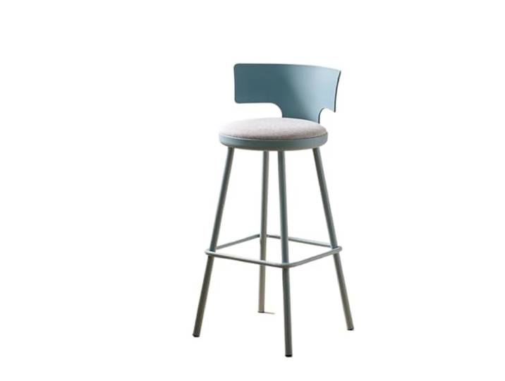 VNCdfhETs Barstuhl Moderner Minimalistischer Barstuhl Cafe Hochhocker Mit Rückenlehne Barhocker(Blue)