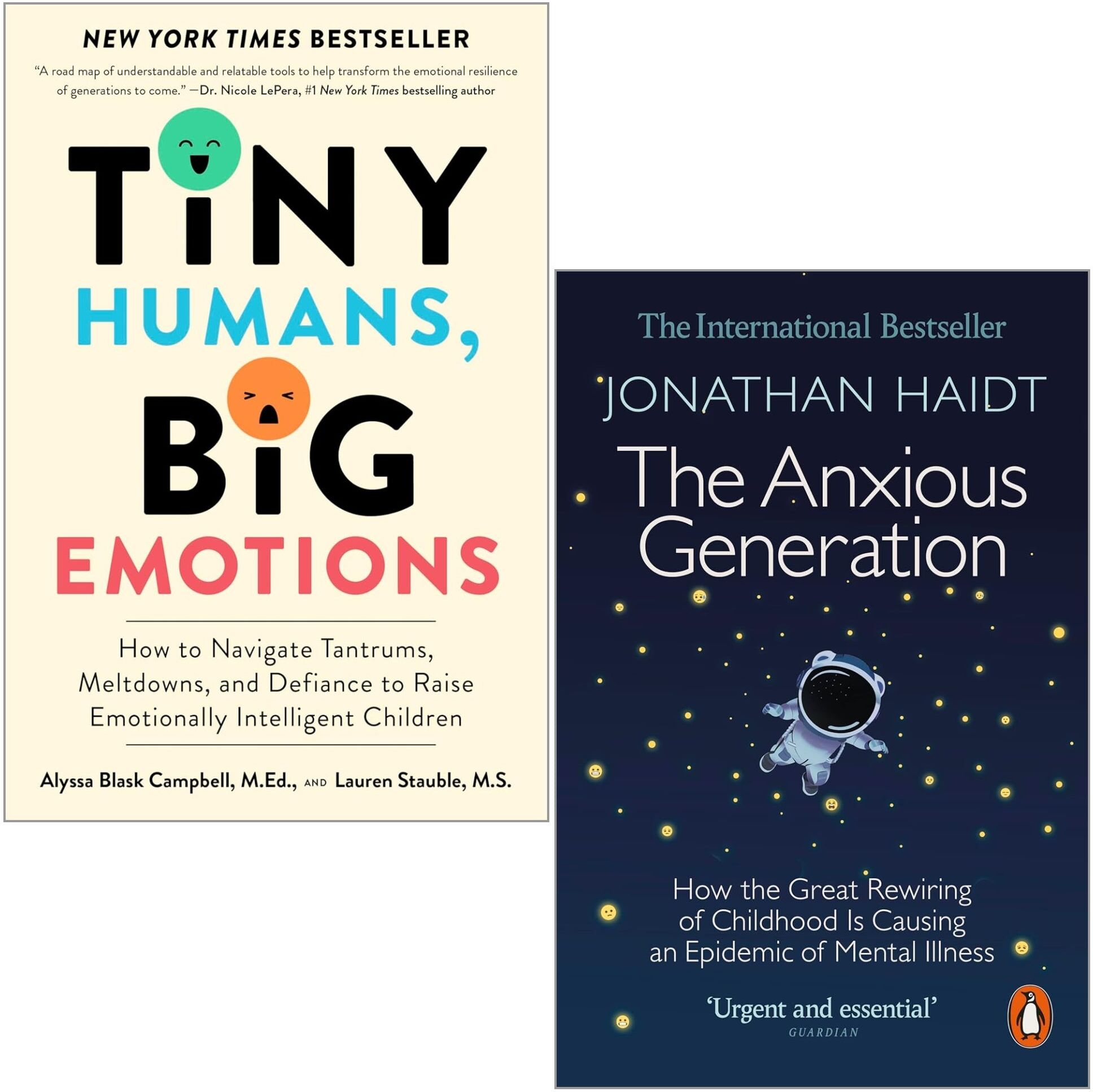 Harvent/Penguin Tiny Humans, Big Emotions and The Anxious Generation 2 Books Collection Set