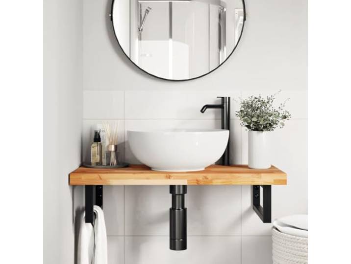 Keeushr Tischplatte 100x40x4 cm Rechteckig Massivholz Akazie Unbehandelt, Naturholz, Vielseitig Kombinierbar, Pflegeleicht, Ideal für Esszimmer
