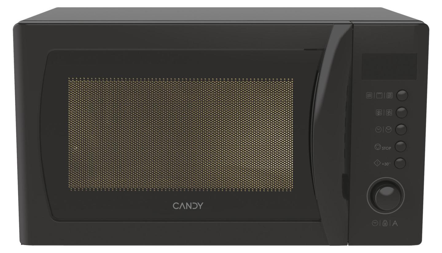 Candy Idea CMGA20SDLB Inbouwmagnetron met grill, 20 liter, 700 watt, Draaibaar, Touchbediening