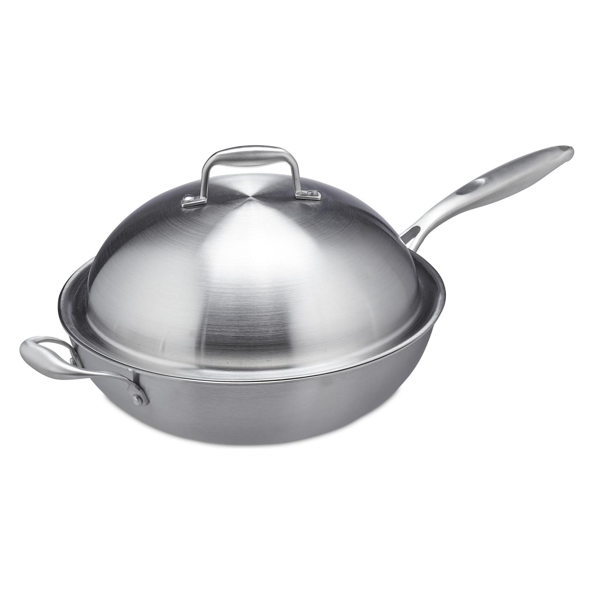 Relaxdays Wok (Wok Pfanne, Edelstahl, 32 x 23 cm) (4052025384074)