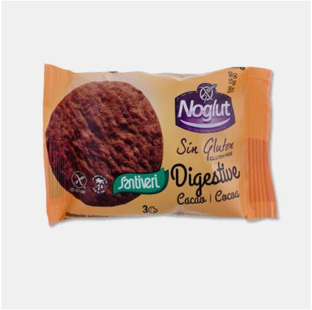 SANTIVERI NOGLUT S/G BOLACHAS DIGESTIVAS COM CACAU 3un 25g