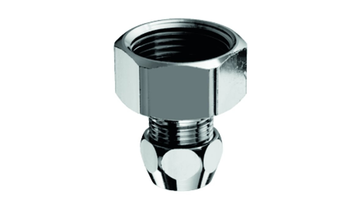 Schell Wasserzähler-Verschraubung 3/4""IG chrom mit 3/8""Verschr. m.Plombiervorr. 065110699