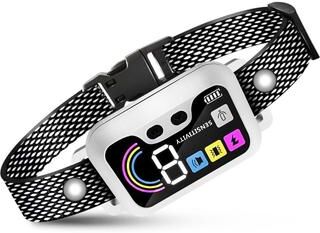 Snug & Styled Advanced Rechargeable Stop Bark Dog Trainer Collar Waterproof Anti Barking Control Device white
