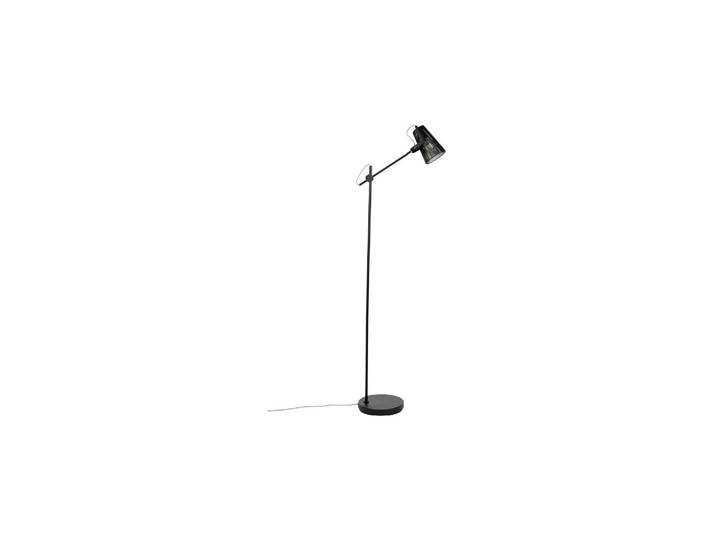 Lampadaire en métal noir, E27, abat-jour ajouré, bras ajustable,