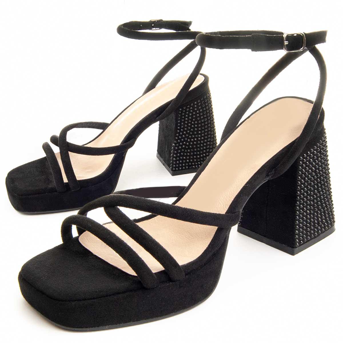 Montevita Heel Sandalen Festsand In Zwart