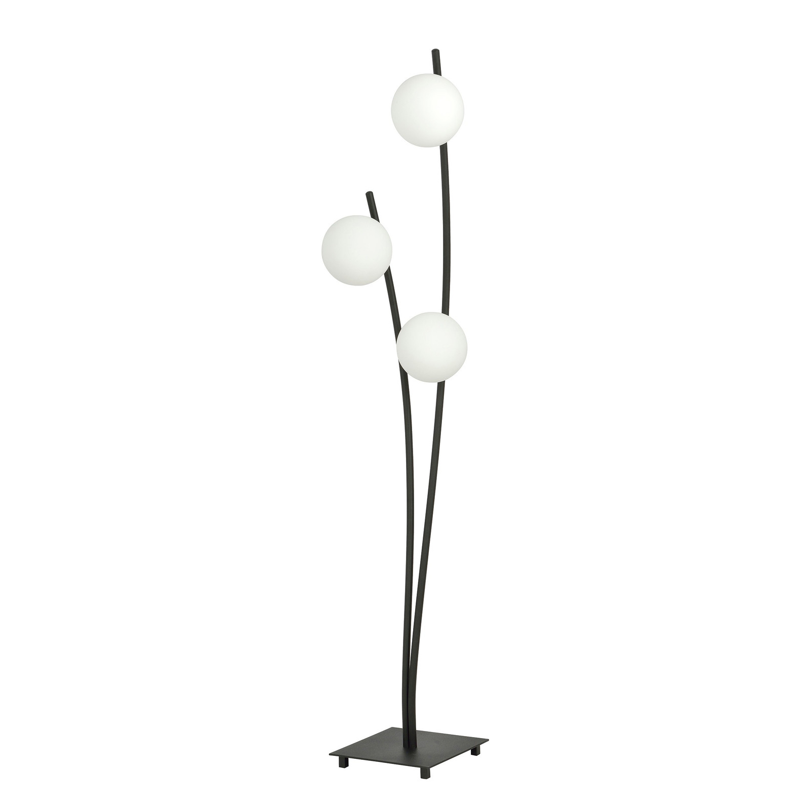 Emibig Hunter LP3 Vloerlamp, zwart/opal, 3x E14 40W