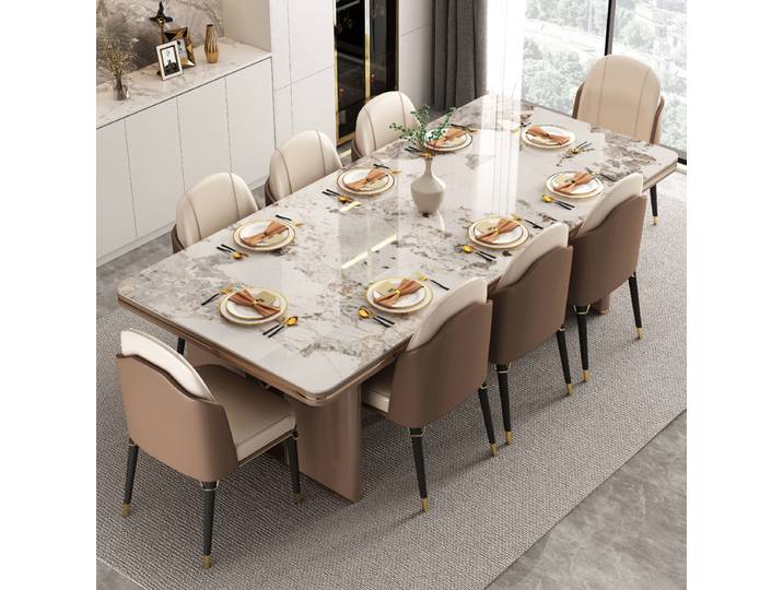 Table à manger latérale en marbre, table de service extensible pour cuisine et salon, chaises, table de conférence, mobilier de maison