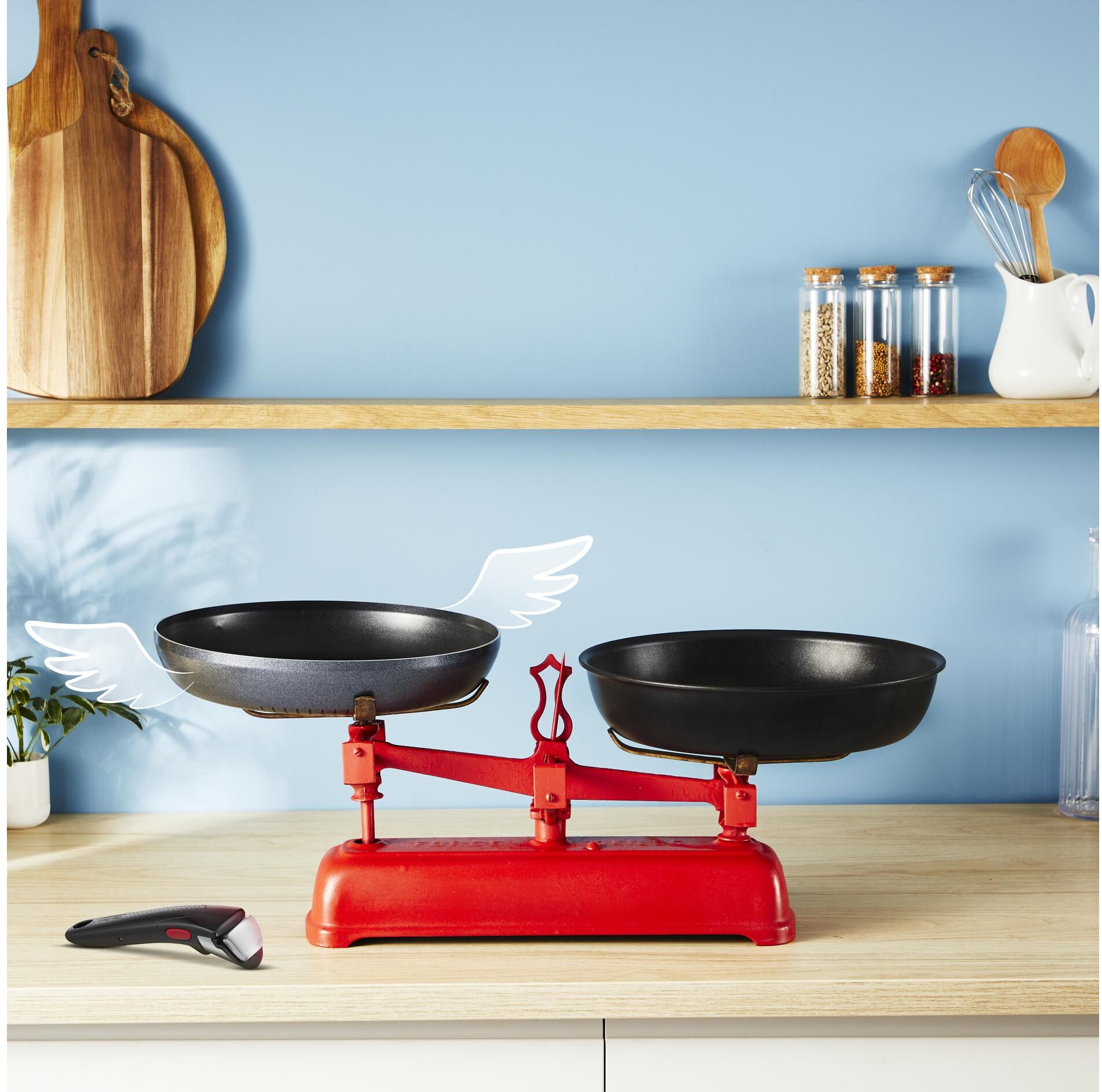 Topf-Set TEFAL "Ingenio So'Light, Topf und Pfannenset abnehmbarer Griff, stapelbar", schwarz, Töpfe, Topf-Set, Light Tech Technology, platzsparend, induktionsgeeignet, L72393 schwarz Einheitsgröße
