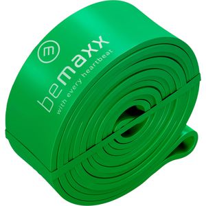 bemaxx Fitnessband Pull-Up, stark, 1 m x 4,5 cm, bis 54 kg Widerstand, grün, Loop aus Latex, Klimmzughilfe