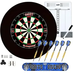 COFI 1453 Dartscheibe mit Pfeilen, Steeldartscheibe aus Sisal mit Dartboard+PU-Set Schwarz