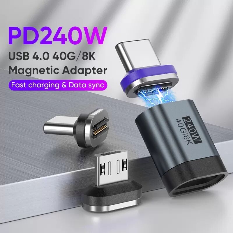 INF 24Pin 8K/40Gbps 240W Typ-C Magnetadapter mit Typ-C Magnetkopf