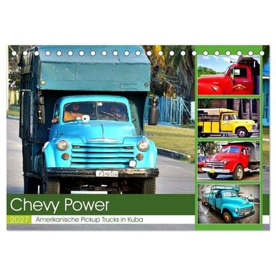 CHEVY POWER - Amerikanische Pickup Trucks in Kuba (Tischkalender 2027 DIN A5 quer), CALVENDO Monatskalender