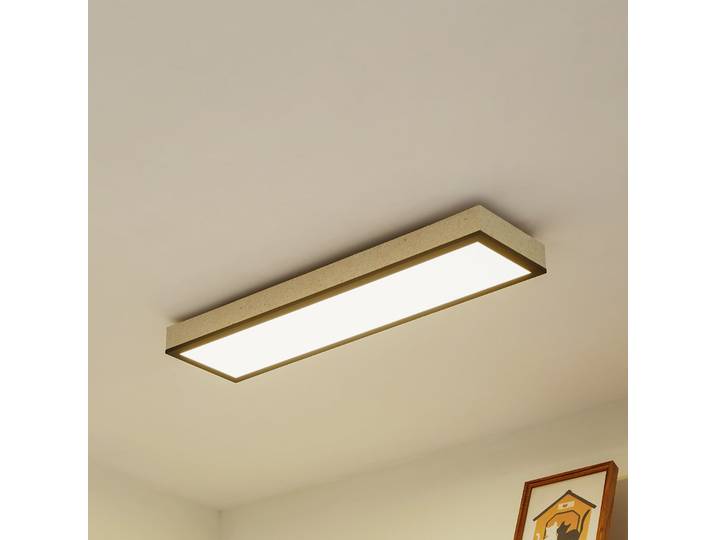 Plafonnier LED Laviona, CCT, à intensité variable, béton, 80 cm - Lindby - Salon / séjour - Moderne - Métal - Angulaire