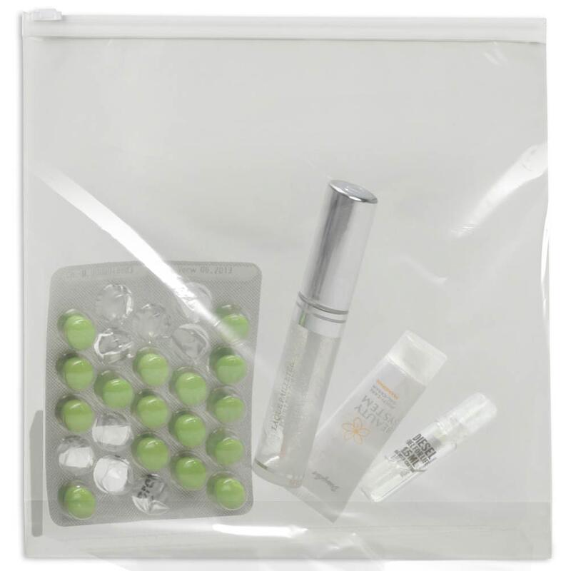 Topmatic® Gleitverschlussbeutel mit Bodenfalte transparent/weiß 70 my, 1 St. 441091