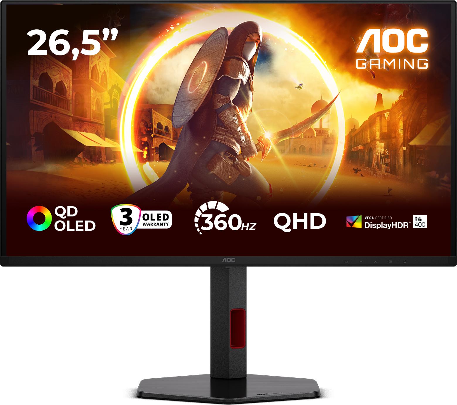 AOC G4 Q27G4SDR, 67,3 cm (26.5"), 2560 x 1440 Pixel, Quad HD, QD-OLED, 0,03 ms, Schwarz, Rot