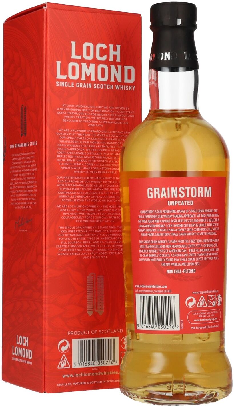Loch Lomond Whisky Loch Lomond SINGLE GRAIN Grainstorm Unpeated Scotch Whisky 46% Vol. 0,7l in Geschenkbox