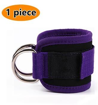 Inspire Daily Merch Premium Cable Ankle Straps For Leg & Glute Workouts Double D Ring Strength Training Cuffs purple