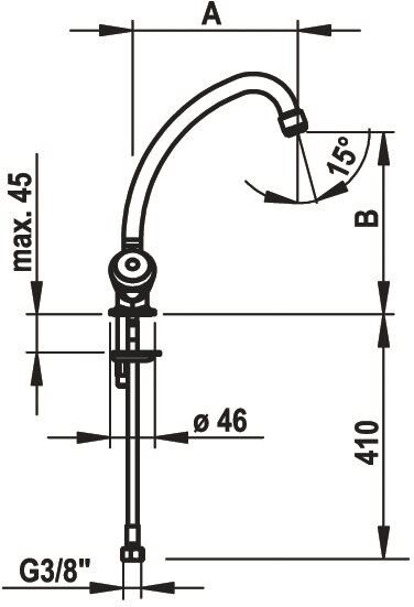 KWC Zweigriffmischer STANDARD, A170, chromeline K10S122000A10