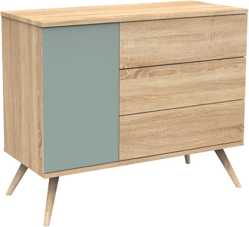 Sauthon Commode 1 porte et 3 tiroirs Marron 115x95x51cm