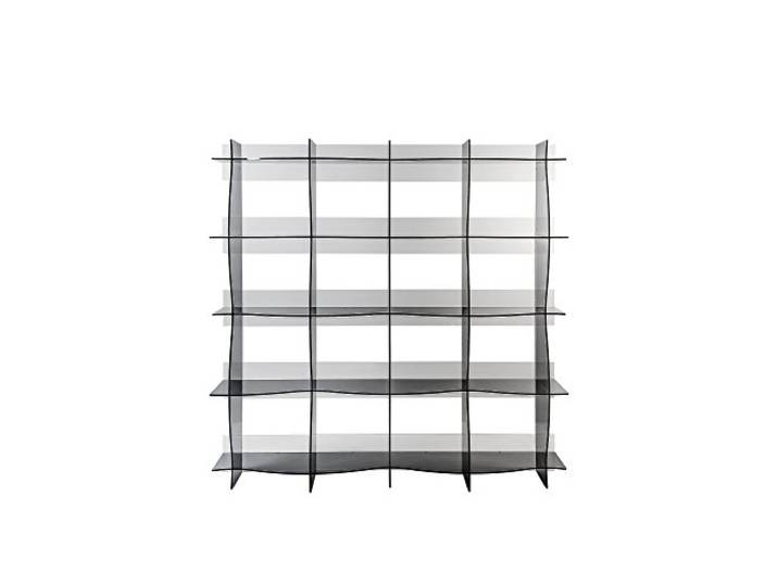 Iplex Design Pan boekenkast, plexiglas, PMMA, transparant, 180 x 30 x 180 cm