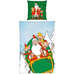 Baby Best Flanell Wende-Bettwäsche Weihnachtsmann & Co. KG 80x80 / 135x200 cm, weiss