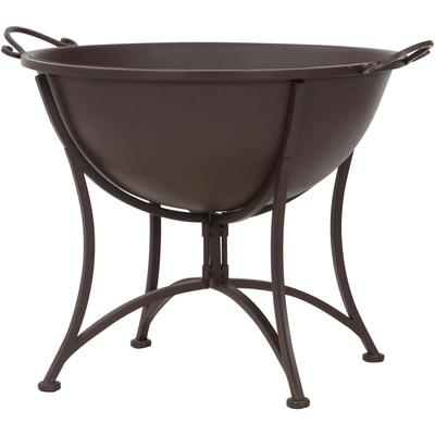 Feuerschale SIENA GARDEN "Antik", braun, B:53,5cm H:48,5cm L:64,5cm, Metall, Feuerkörbe, Metall braun, klappbarer Fuß