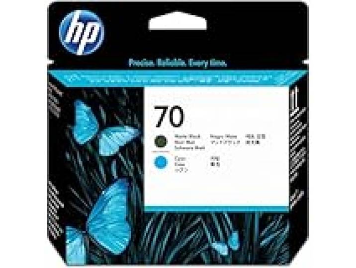 HP 70 Noir Mat et Cyan, Tête d'Impression Originale