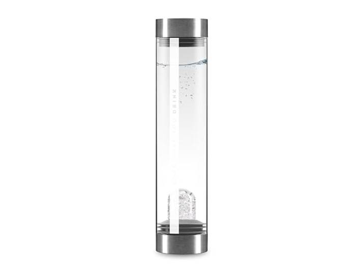 VitaJuwel Sana Premium DIAMONDS Karaffe aus Glas mit Edelsteinen (Diamantsplitter & Bergkristall) - für Innere Stärke, Energie & Ela