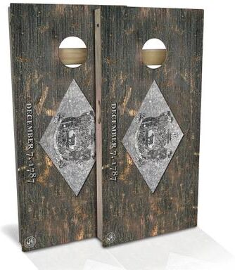 Skip's Garage Delaware Flag Vintage Outdoor Cornhole Board Set