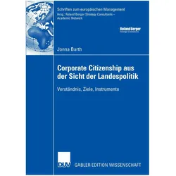 Corporate Citizenship aus der Sicht der Landespolitik, Fachbücher von Jonna Barth