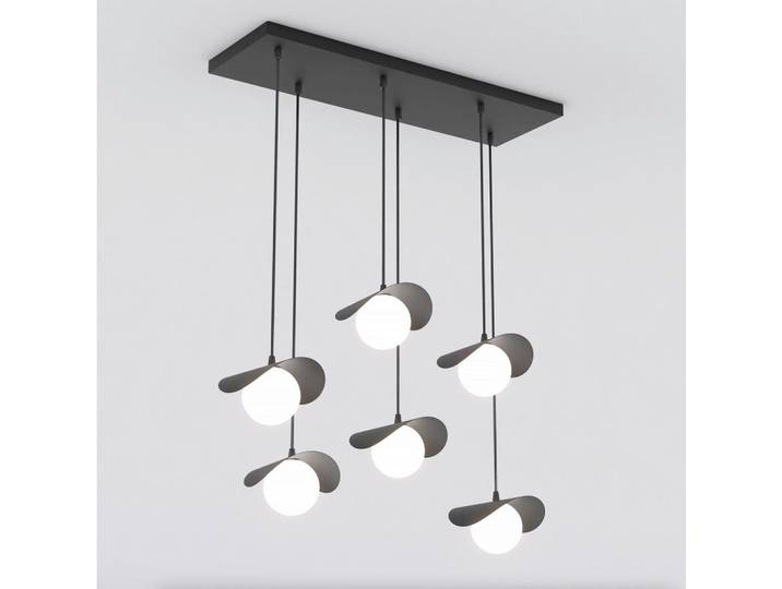 Hängeleuchte Ritual, Schwarz, Metall, Glas, 32x120x75 cm, RoHS, CE, Lampen & Leuchten, Innenbeleuchtung, Hängeleuchten, Pendelleuchten