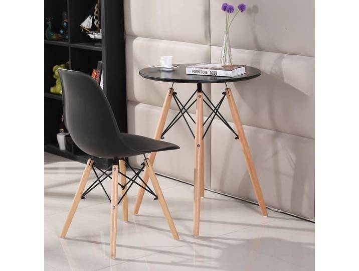 TABLE A MANGER POUR CUISINE NOIR 70*70*72CM